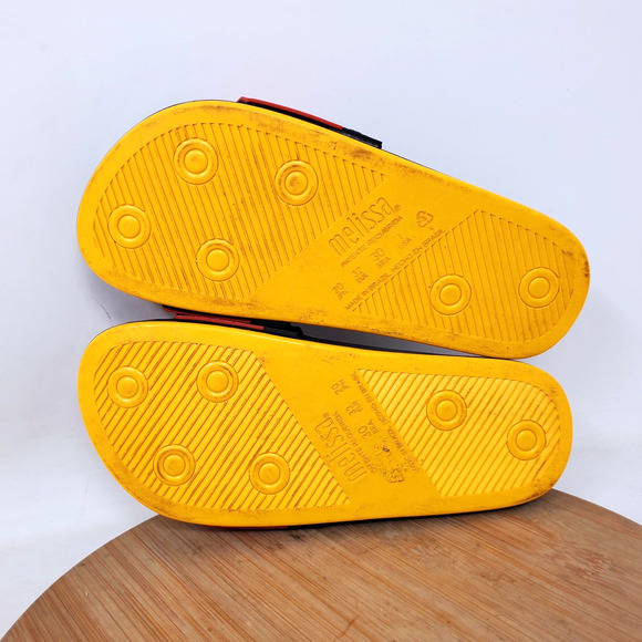 Melissa Disney Mickey Sandals Kids 1 Black‎ Red Belt Jelly Slide Shoes - Picture 9 of 11